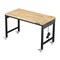 Oak-Black Adjustable Mobile Workbench 2000lbs Casters Power Strip Hooks